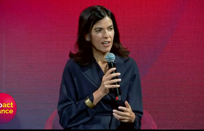 imagem de Margarida Matos Rosa em conferência ImpactCEE, em Poznan, Polónia