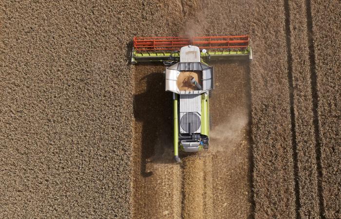 vista aérea de máquina agrícola