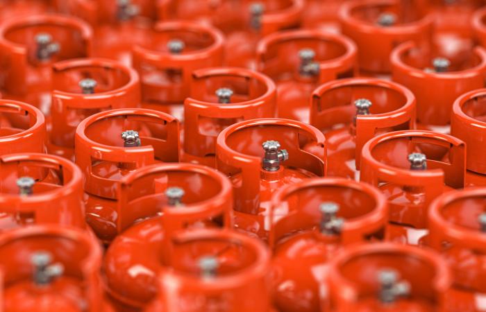 botijas de gás armazenadas